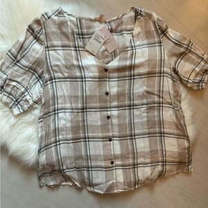 NWT Como Vintage Plaid Top